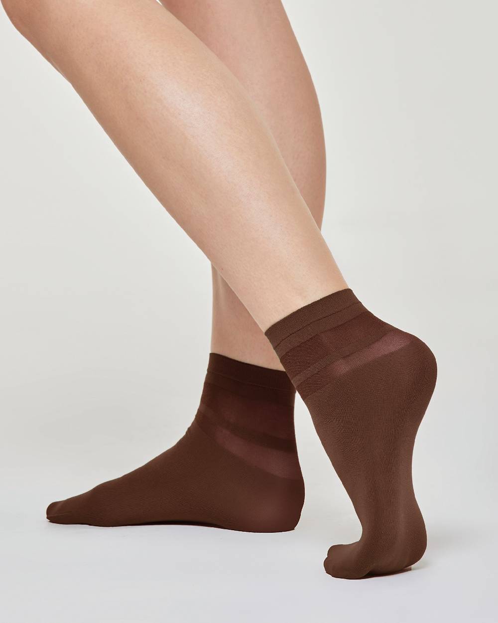 Pompea Calzino Coprente Olivia Con Righe Trasparenti