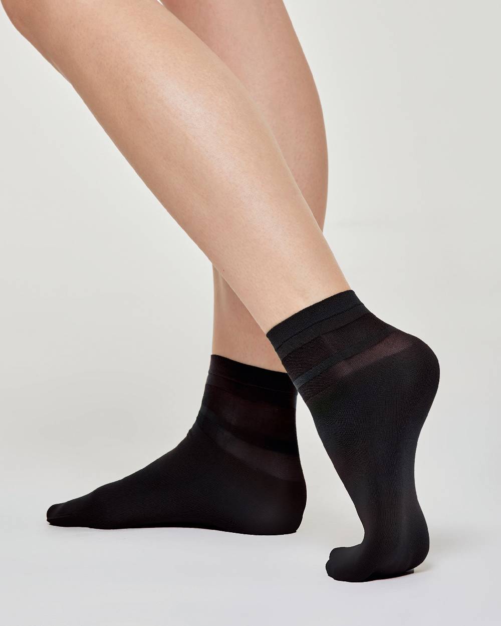 Pompea Calzino Coprente Olivia Con Righe Trasparenti