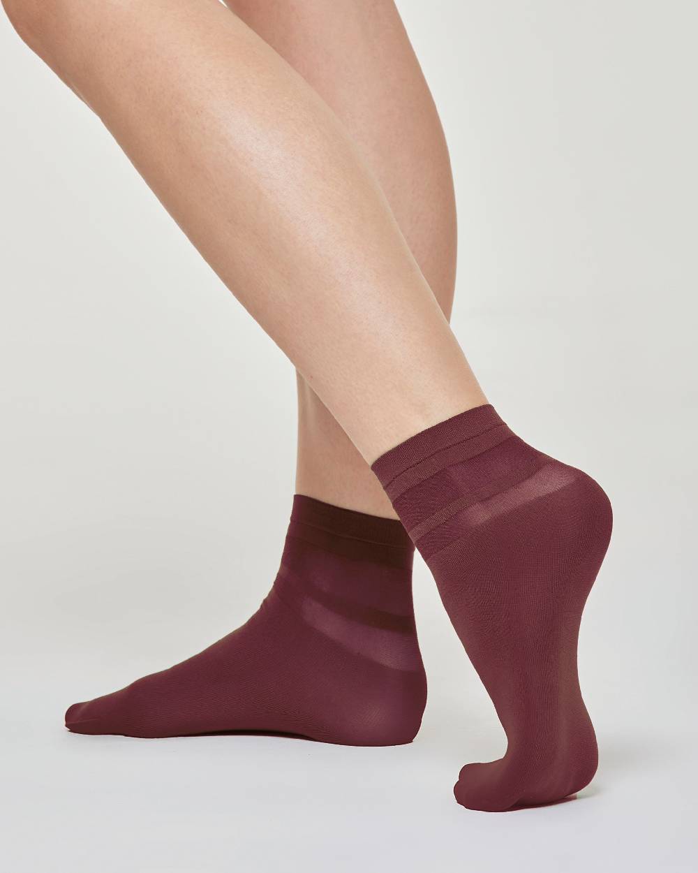 Pompea Calzino Coprente Olivia Con Righe Trasparenti