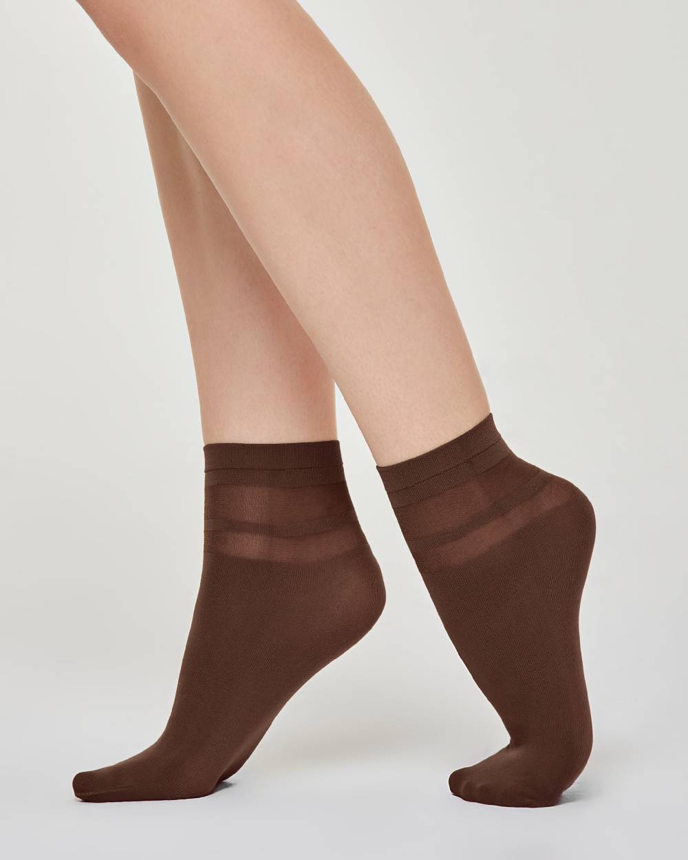 Pompea Calzino coprente Olivia con righe trasparenti