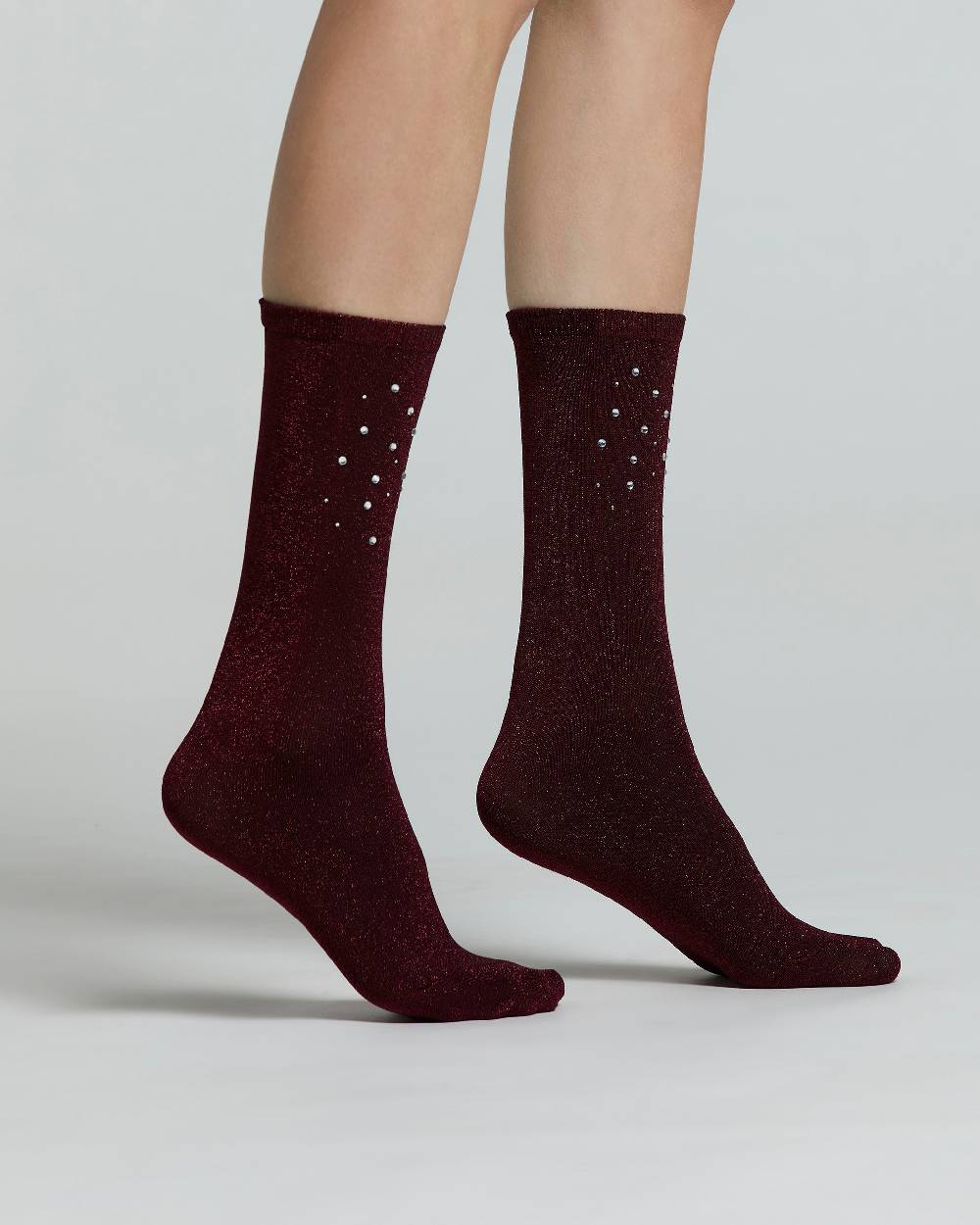 Pompea CALZINO COTONE ACANTO IN LAMÈ CON APPLICAZIONI STRASS