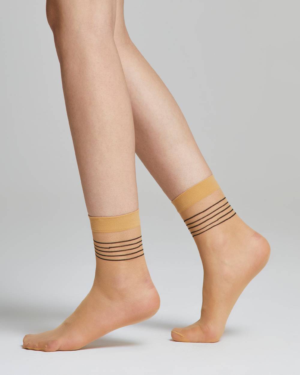 Pompea Calzino velato Glicine con righe a contrasto