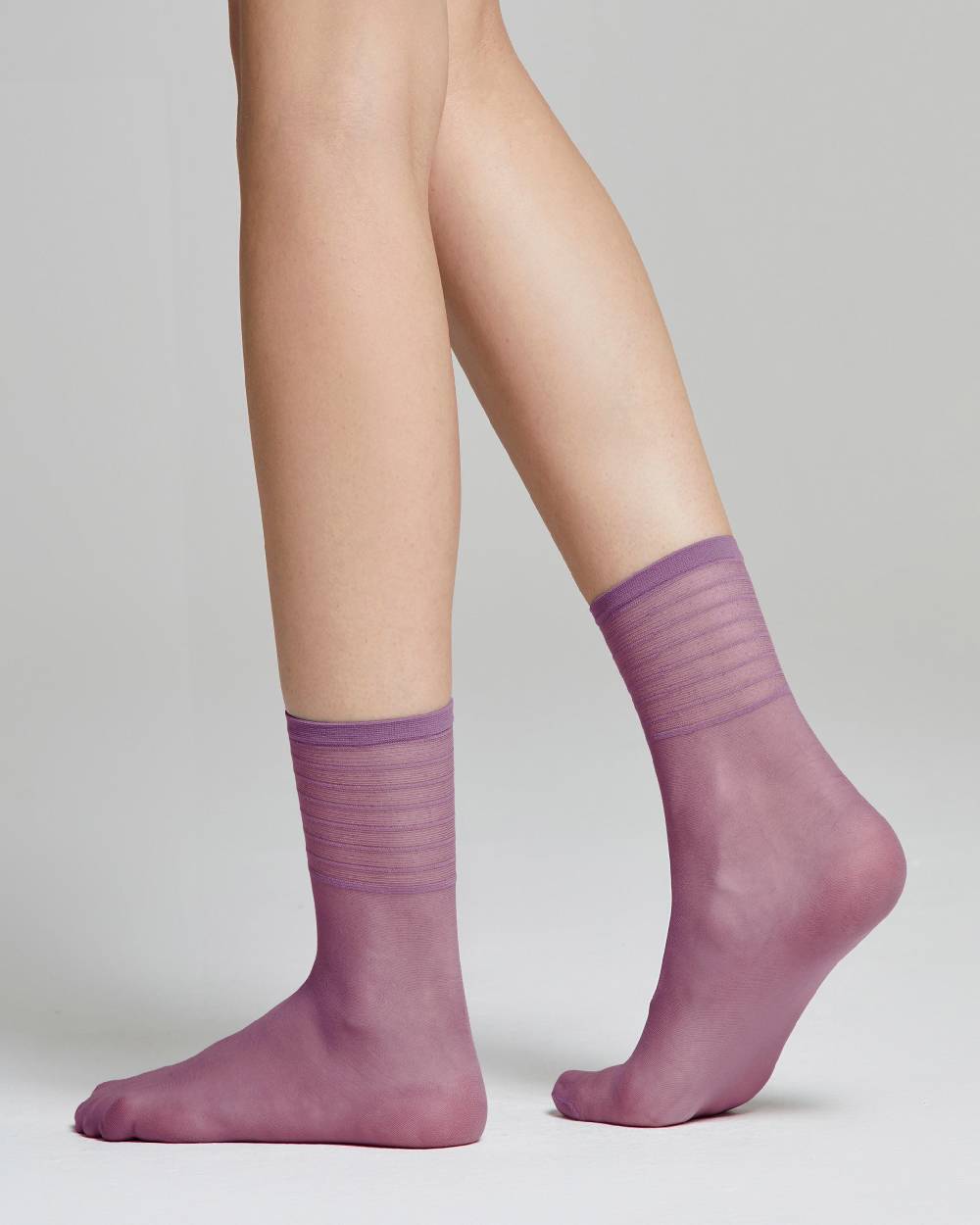 Pompea Calzino Velato Iris Con Righe In Trasparenza