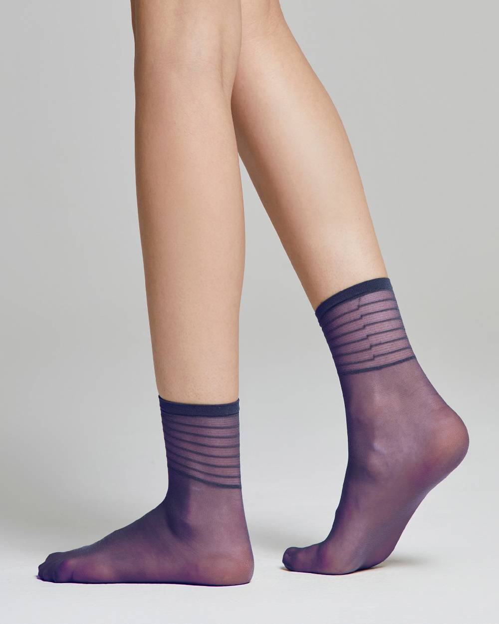 Pompea Calzino Velato Iris Con Righe In Trasparenza