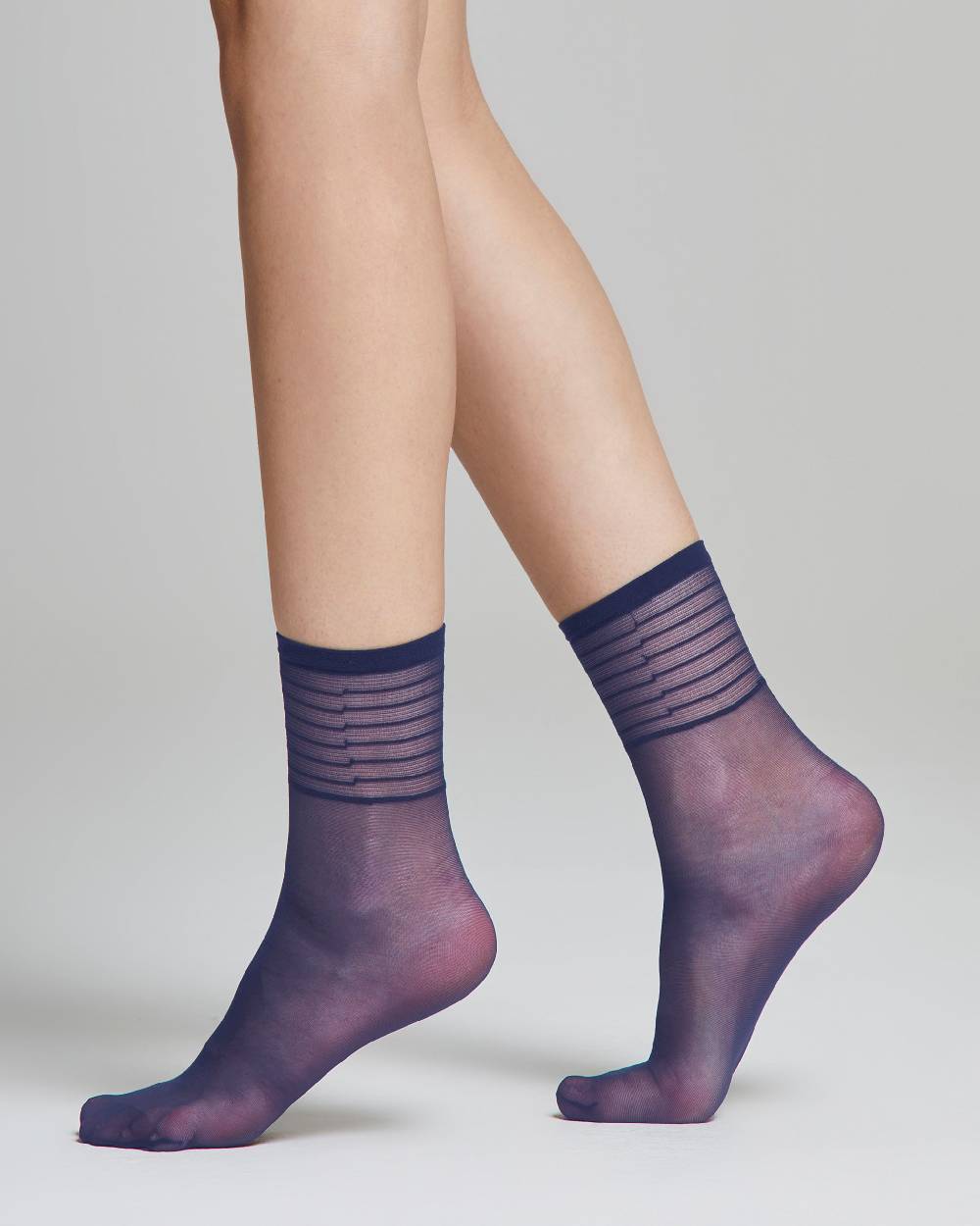 Pompea Calzino velato Iris con righe in trasparenza