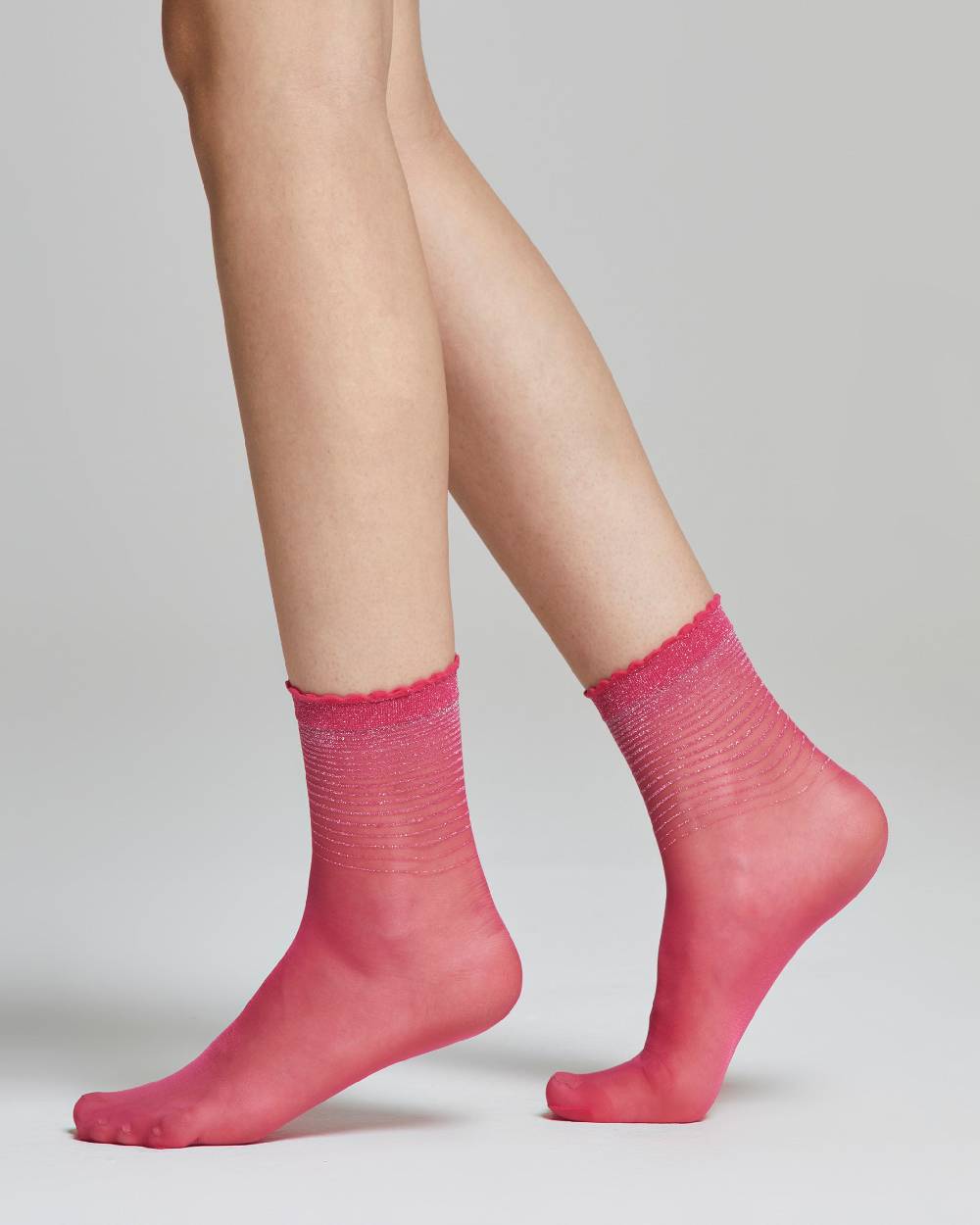 Pompea Calzino velato Ortensia polsino con capettine