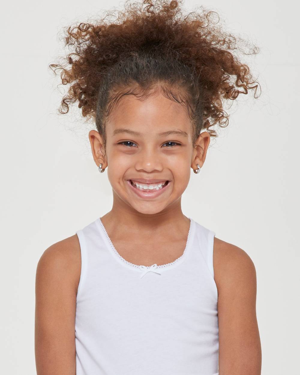 Pompea Canotta Girocollo A Spalla Larga Bimba In Cotone Organico