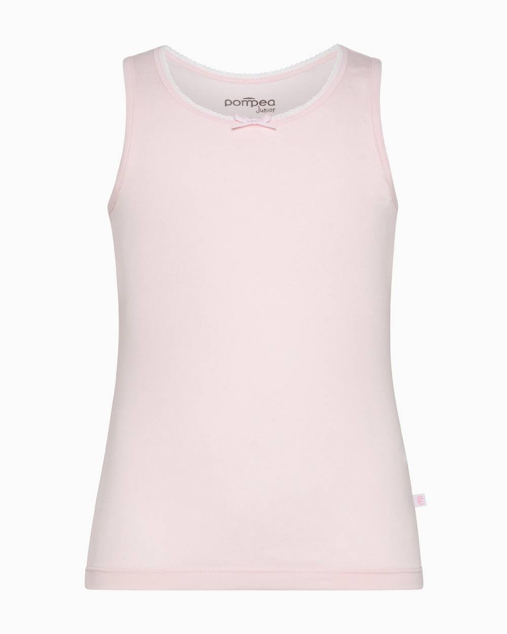 Pompea Canotta Girocollo A Spalla Larga Bimba In Cotone Organico