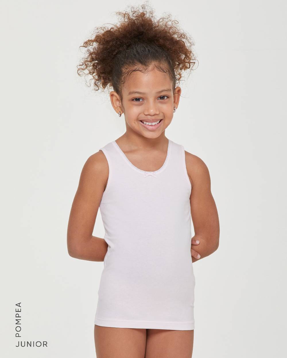 Pompea Canotta girocollo a spalla larga bimba in cotone organico