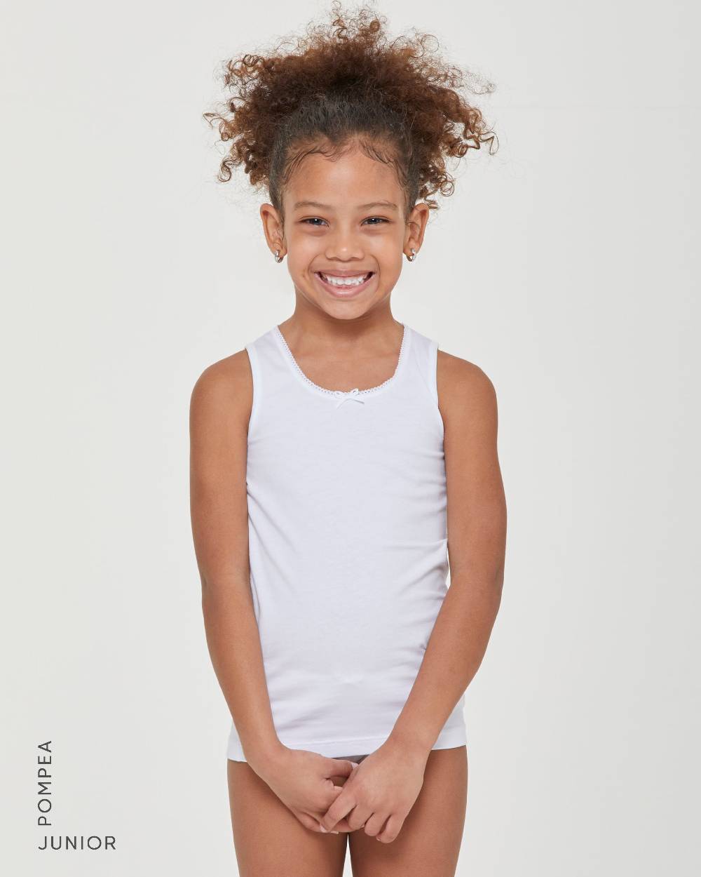 Pompea Canotta girocollo a spalla larga bimba in cotone organico