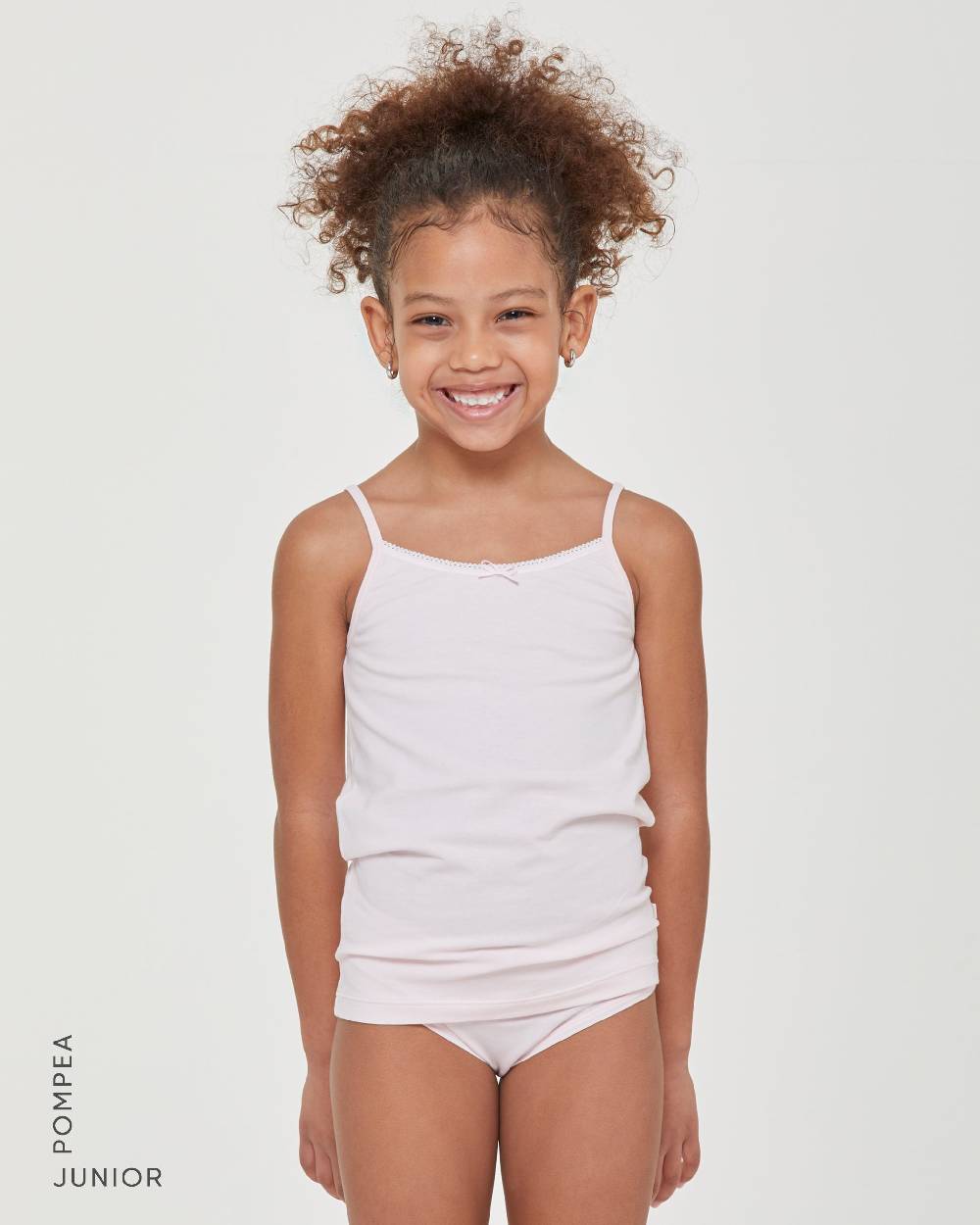 Pompea Canotta girocollo a spalla stretta bimba in cotone organico