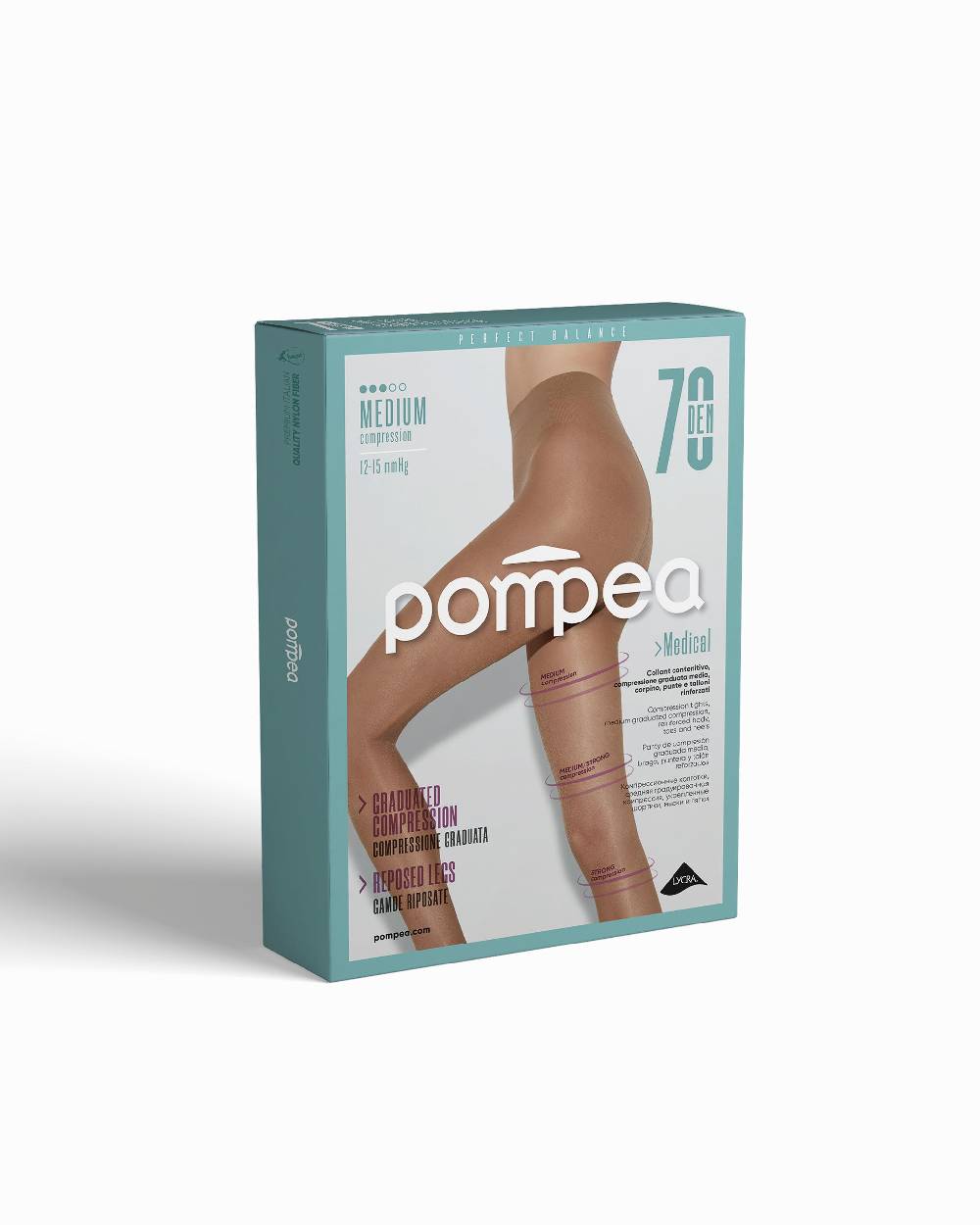 Pompea Collant 70 Denari Contenitivo Con Compressione Graduata Media