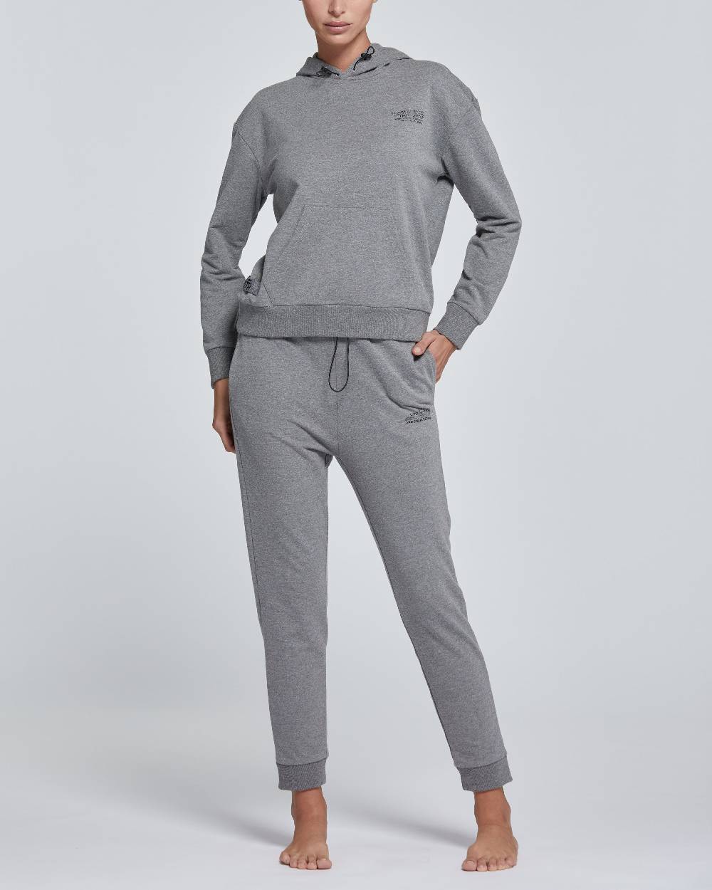 Pompea FELPA CON CAPPUCCIO DONNA COTONE TINTA UNITA