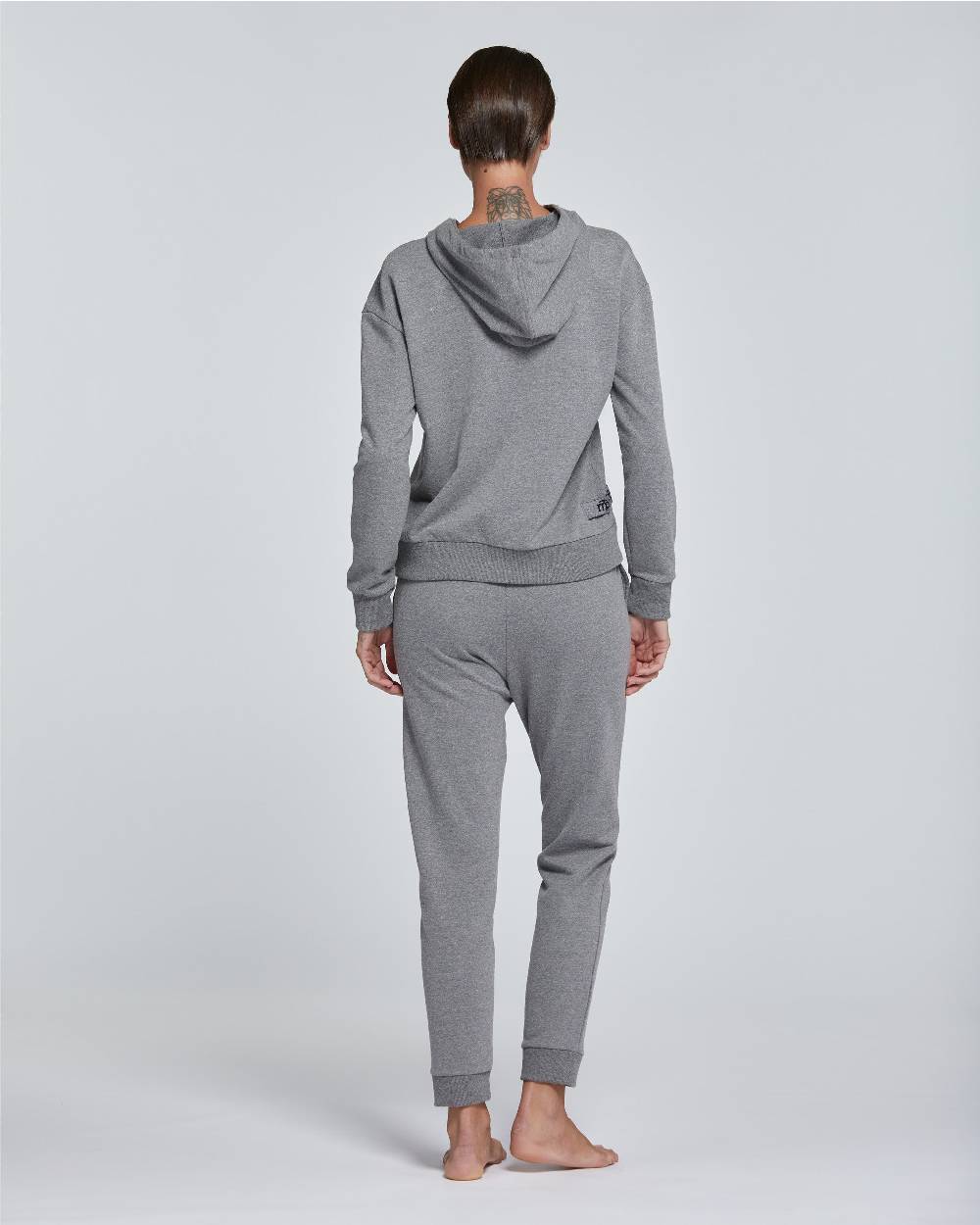 Pompea FELPA CON CAPPUCCIO E ZIP DONNA COTONE TINTA UNITA