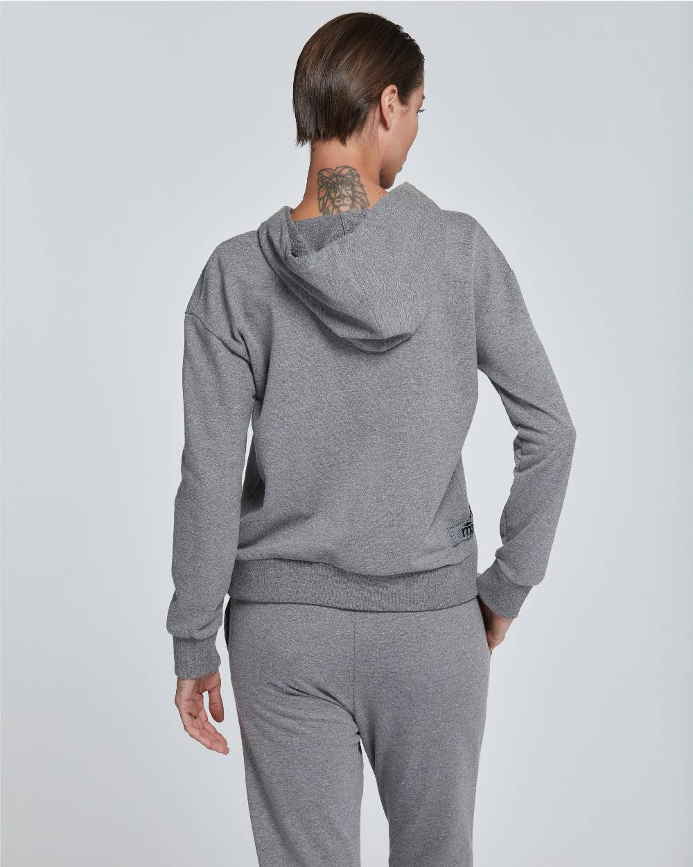 Pompea FELPA CON CAPPUCCIO E ZIP DONNA COTONE TINTA UNITA