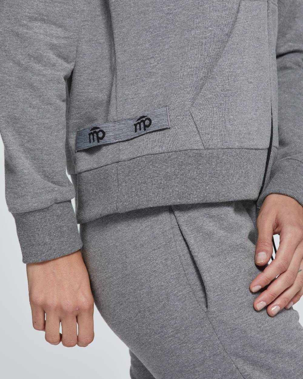 Pompea FELPA CON CAPPUCCIO E ZIP DONNA COTONE TINTA UNITA