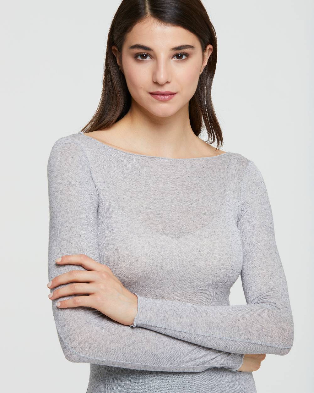 Pompea MAGLIA CON SCOLLO A BARCHETTA IN MODAL CASHMERE