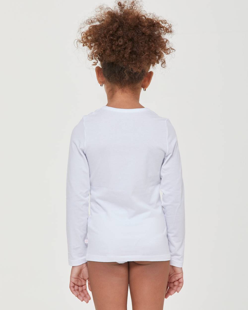 Pompea Maglia Girocollo A Maniche Lunghe Bimba In Caldo Cotone Organico