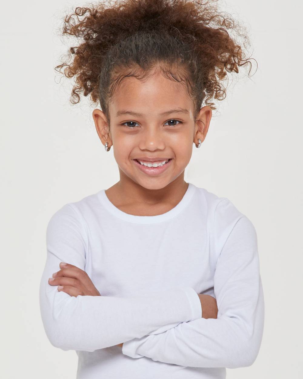 Pompea Maglia Girocollo A Maniche Lunghe Bimba In Caldo Cotone Organico