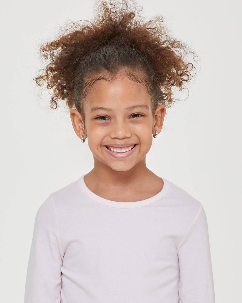 Pompea Maglia Girocollo A Maniche Lunghe Bimba In Caldo Cotone Organico