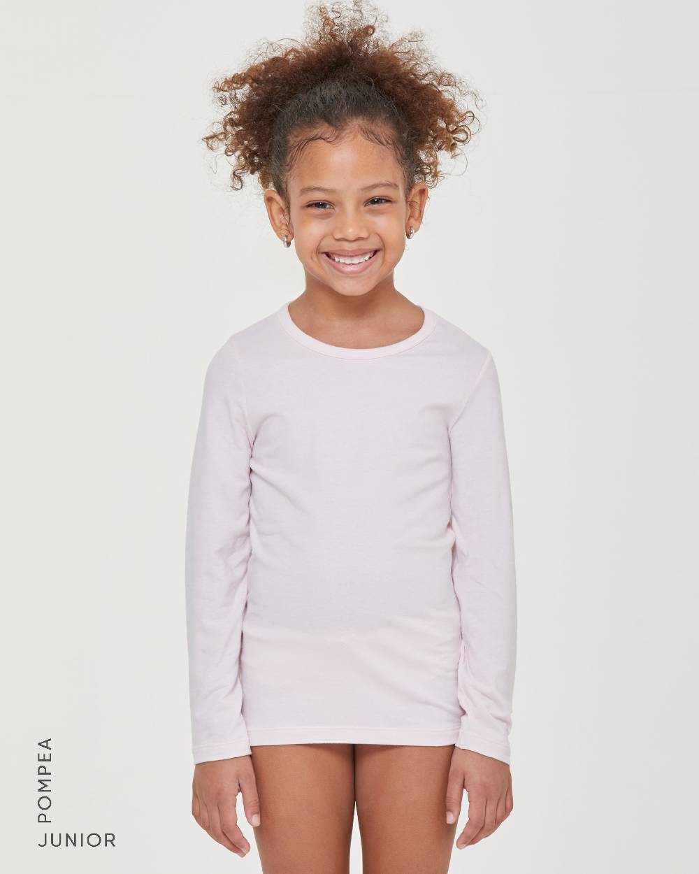 Pompea Maglia Girocollo A Maniche Lunghe Bimba In Caldo Cotone Organico