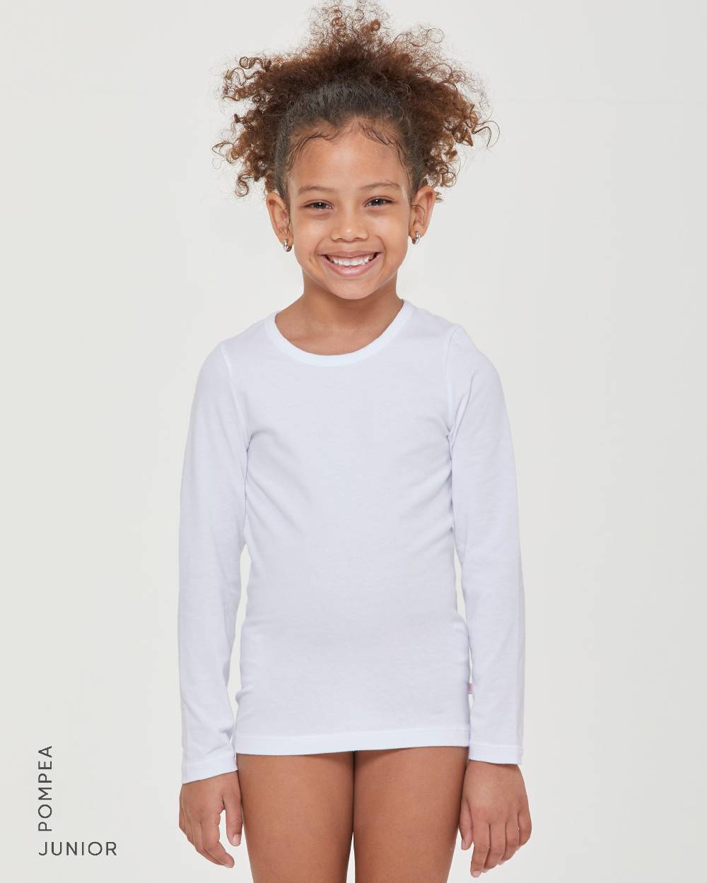 Pompea Maglia Girocollo A Maniche Lunghe Bimba In Caldo Cotone Organico