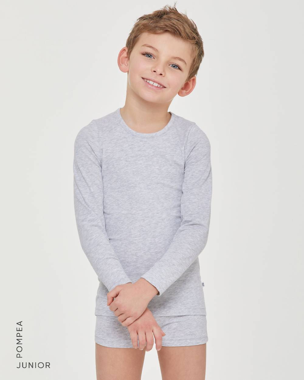 Pompea Maglia girocollo a maniche lunghe bimbo in caldo cotone organico