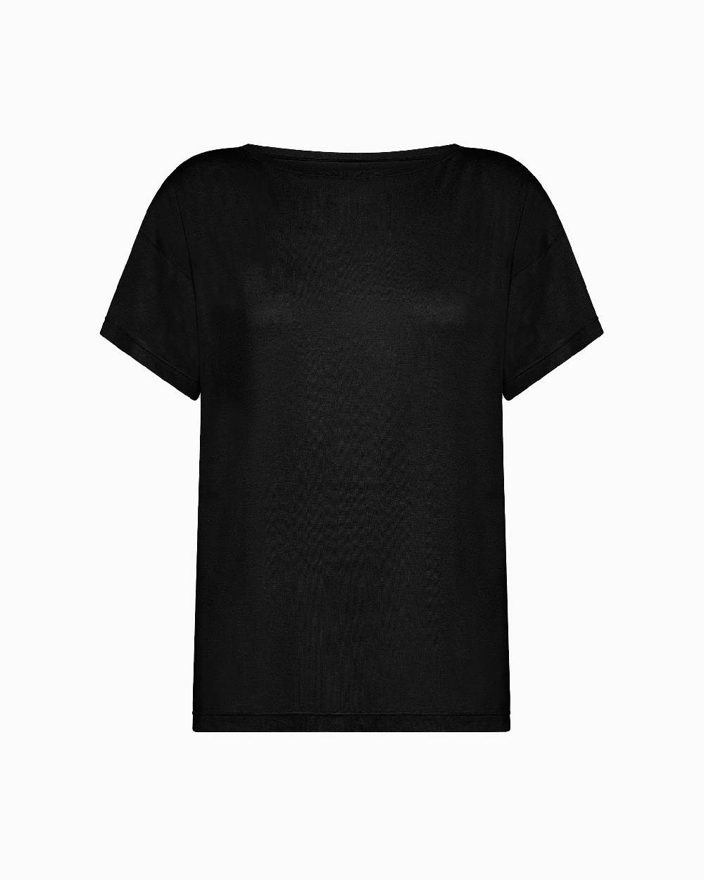 Pompea Maglia Manica Corta Scollo Barchetta In Viscosa Sostenibile Vestibilità Over