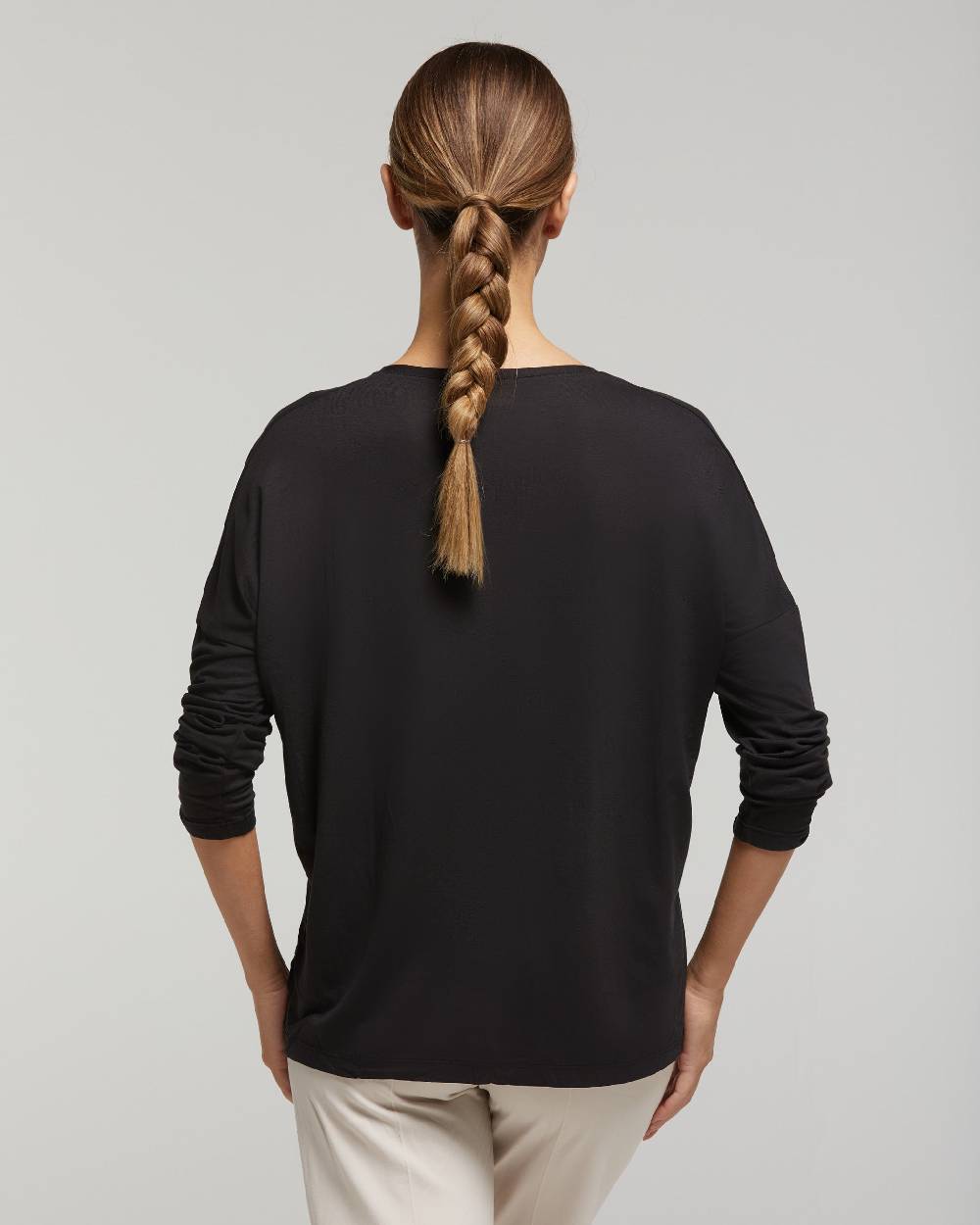 Pompea Maglia Manica Lunga In Viscosa Sostenibile Vestibilità Over