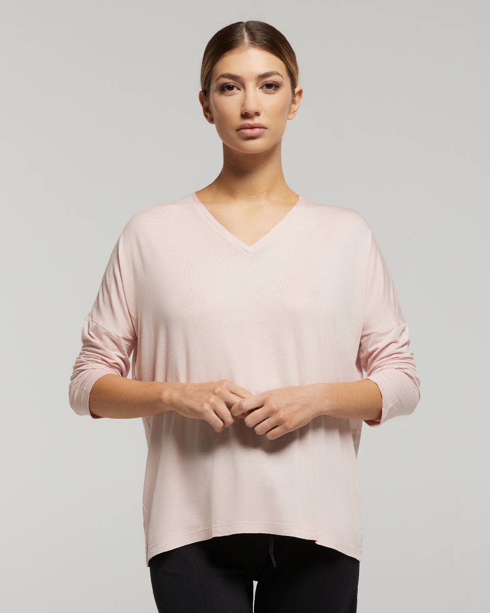 Pompea Maglia manica lunga in viscosa sostenibile vestibilità over