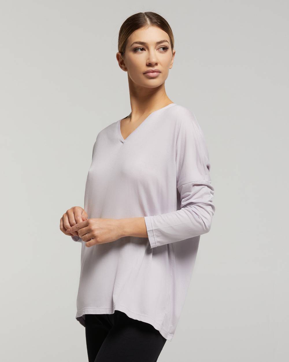 Pompea Maglia Manica Lunga In Viscosa Sostenibile Vestibilità Over