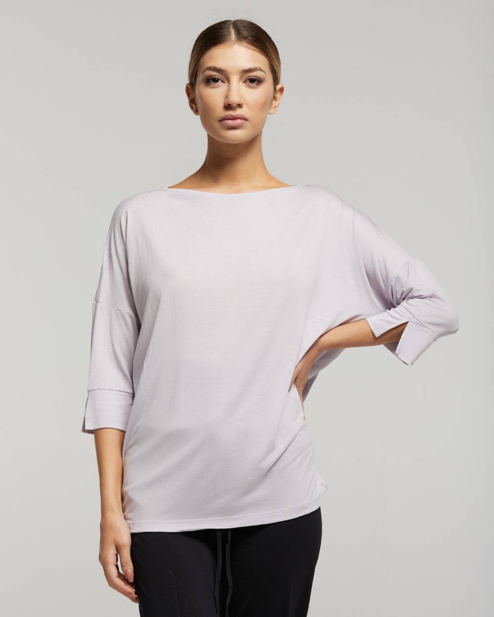 Pompea Maglia scollo barchetta in viscosa sostenibile vestibilità over