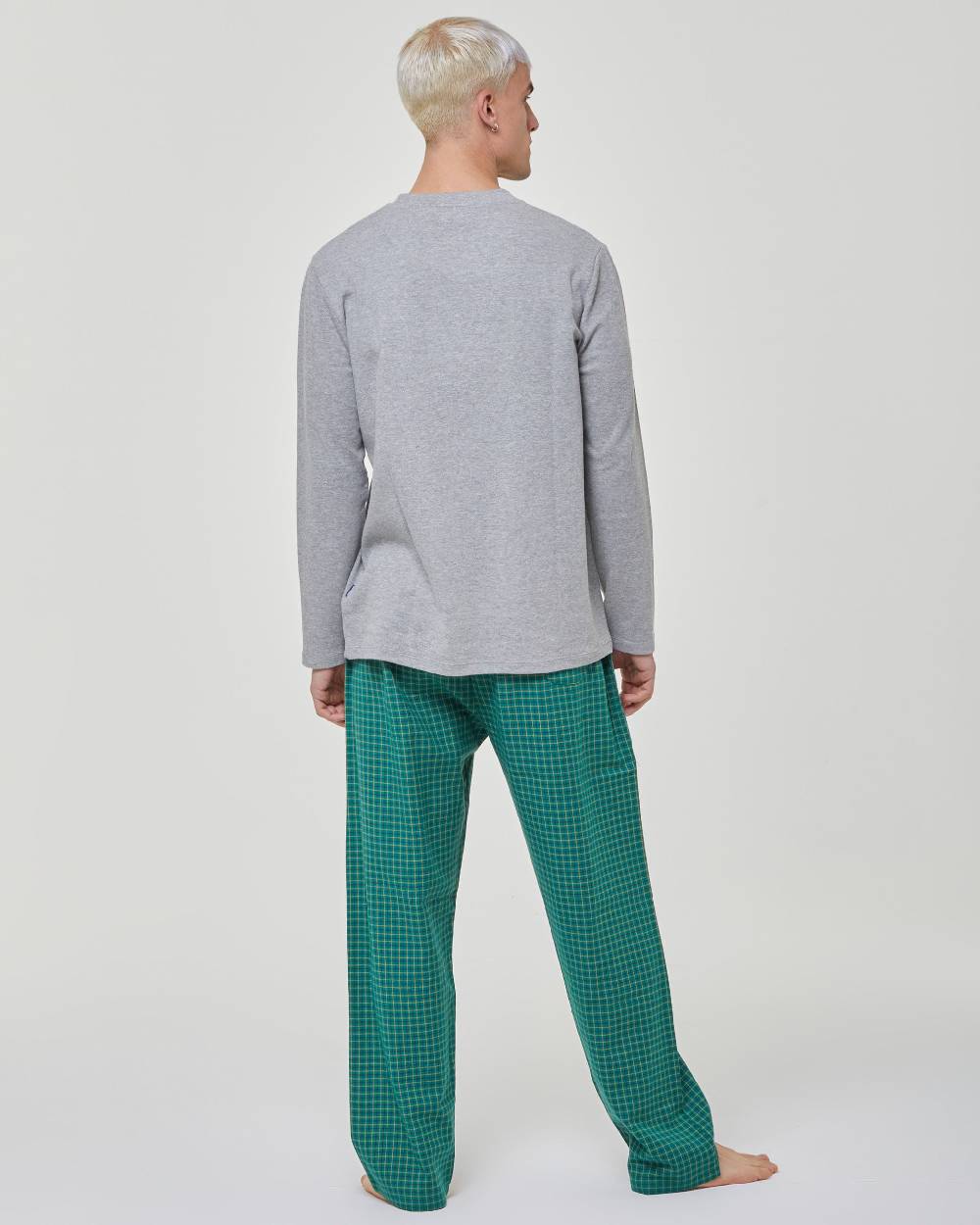 Pompea Pigiama Lungo Cotone Interlock E Flanella Cumino