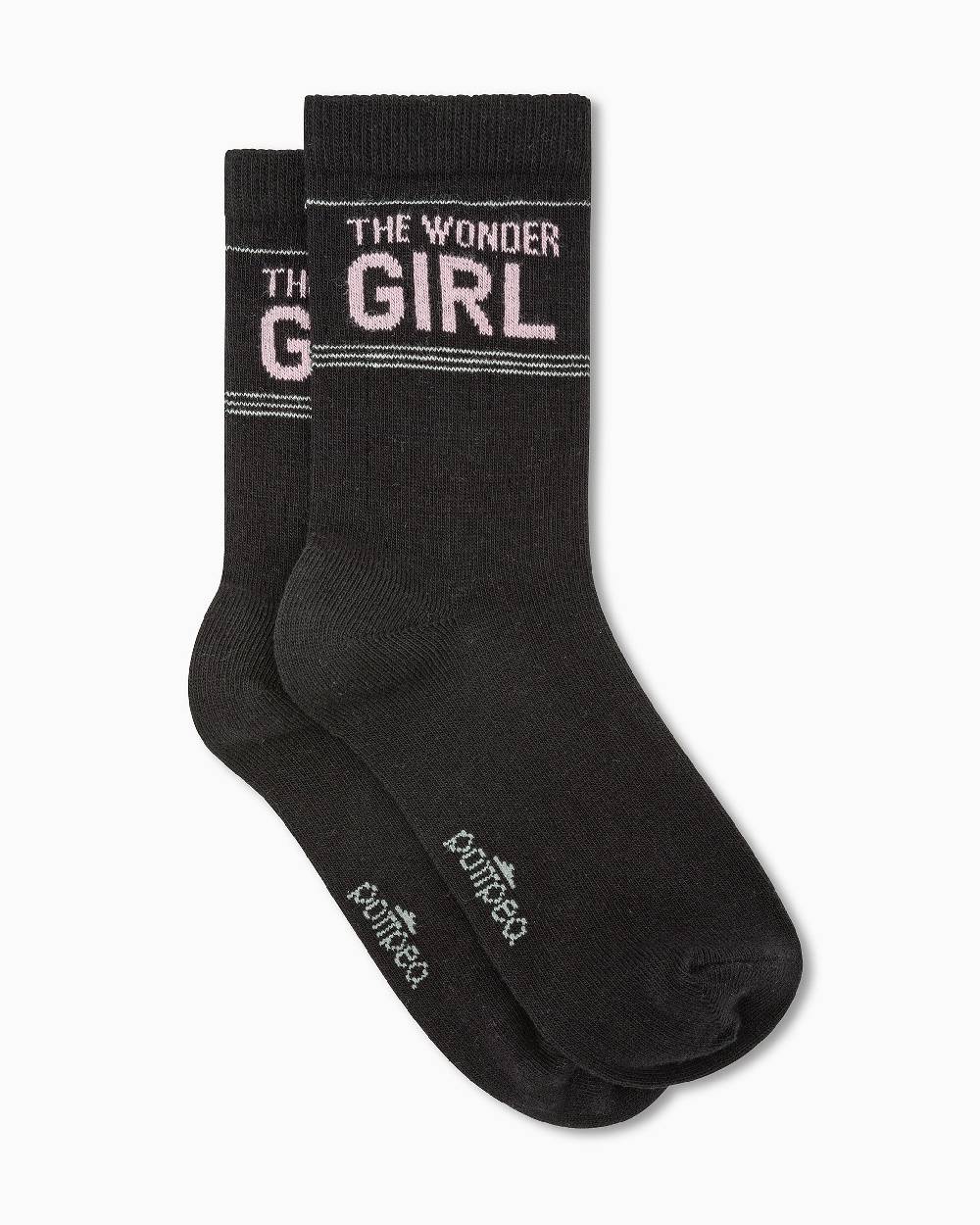 Pompea Calza bimba Veronica con scritta jacquard