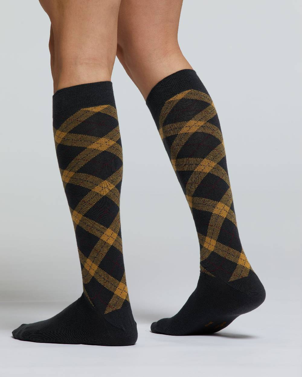 Pompea CALZA LUNGA COTONE ACERO MOTIVO ARGYLE