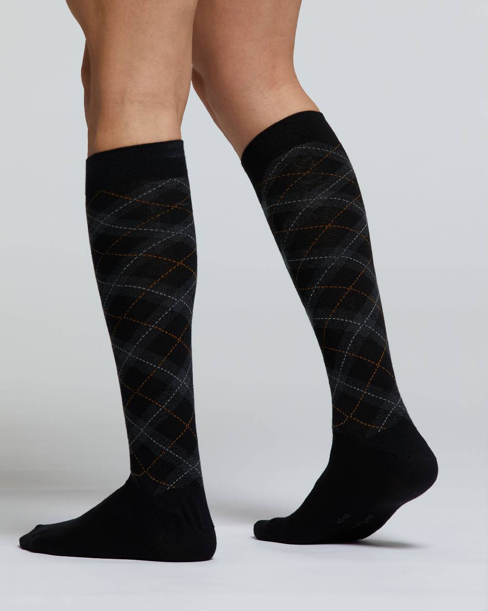 Pompea CALZA LUNGA COTONE ACERO MOTIVO ARGYLE