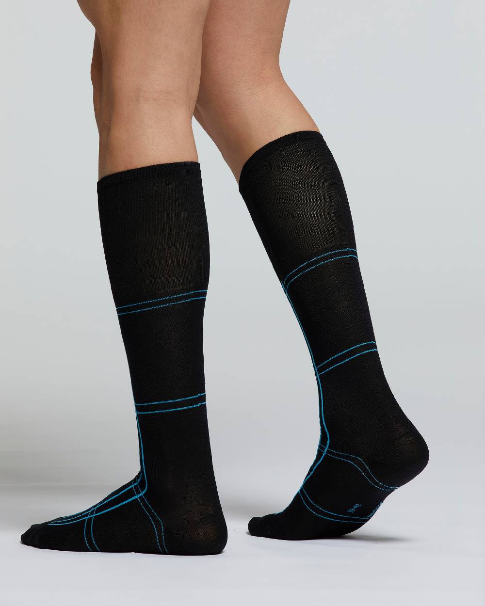 Pompea CALZA LUNGA COTONE AMARANTO MOTIVO A RIGHE