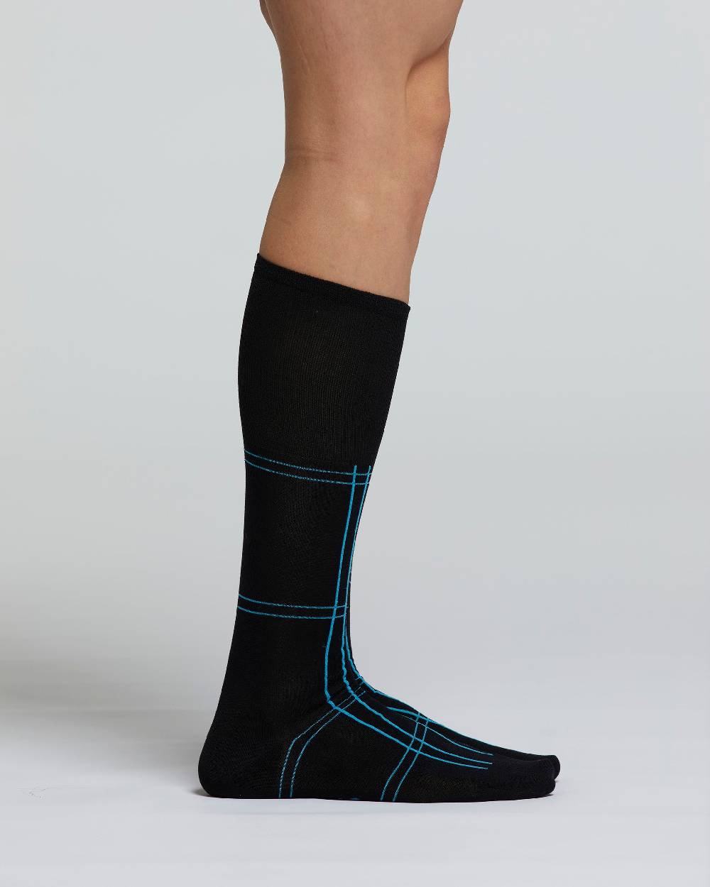 Pompea CALZA LUNGA COTONE AMARANTO MOTIVO A RIGHE