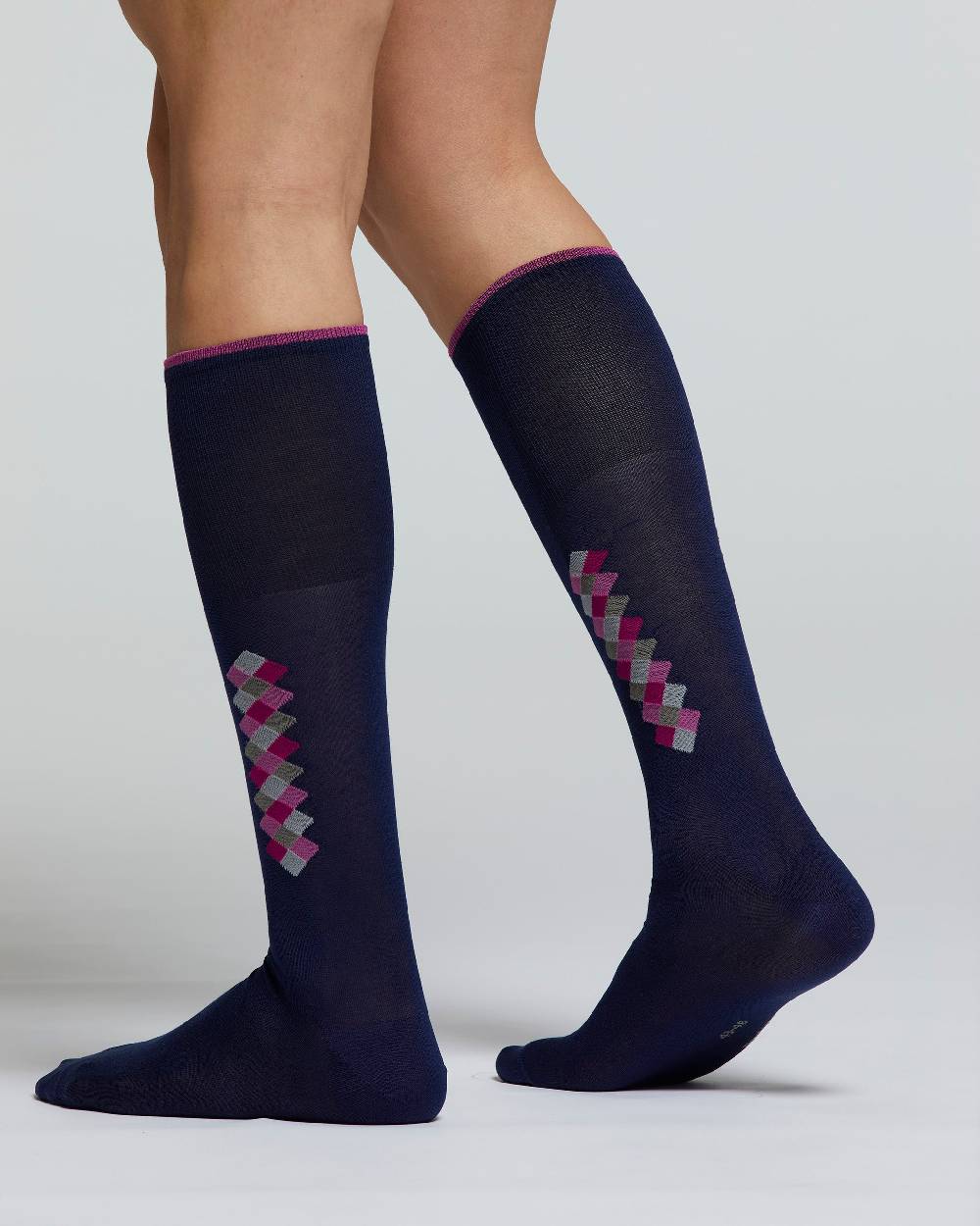 Pompea CALZA LUNGA COTONE BONSAI MOTIVO A ROMBI