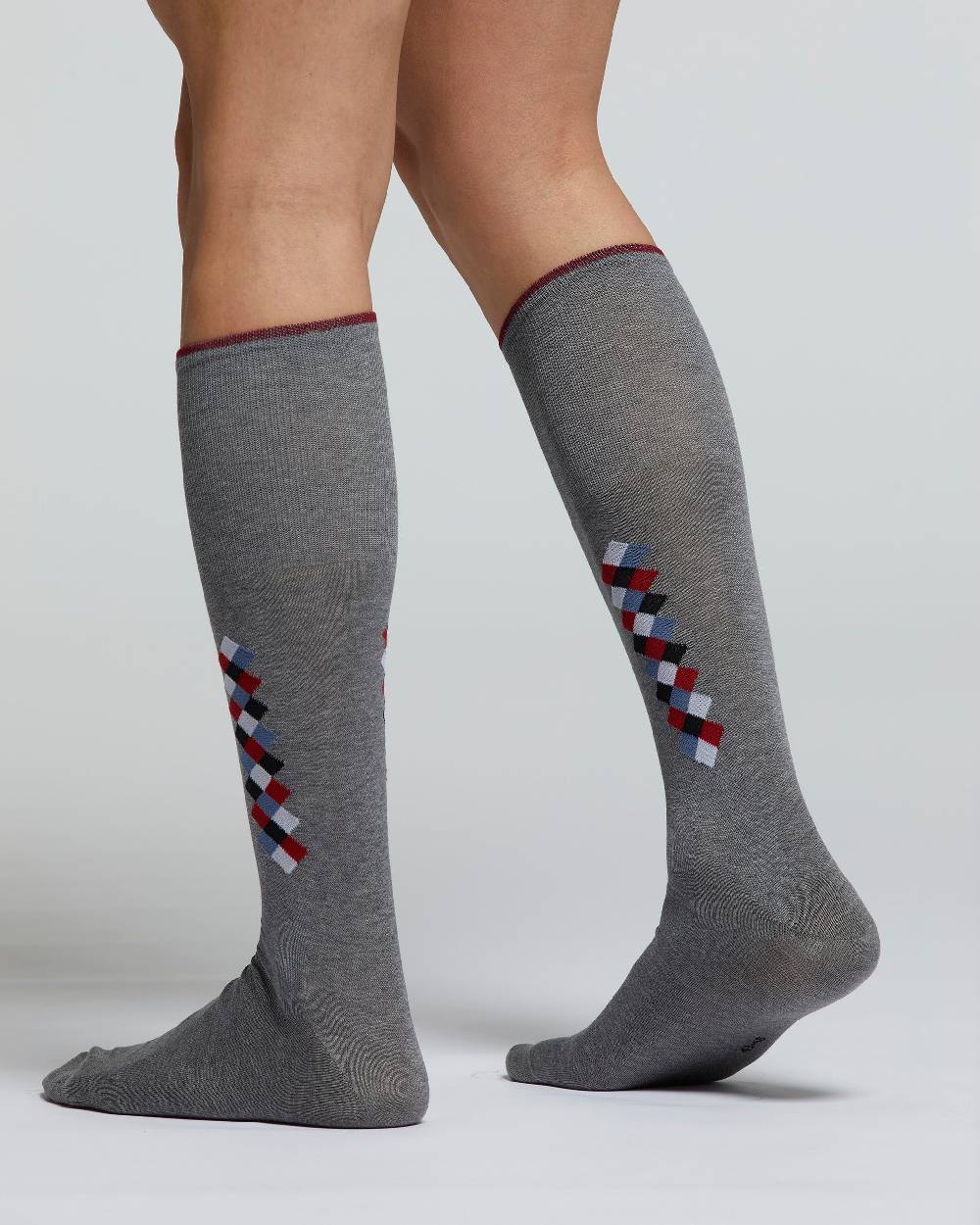 Pompea CALZA LUNGA COTONE BONSAI MOTIVO A ROMBI