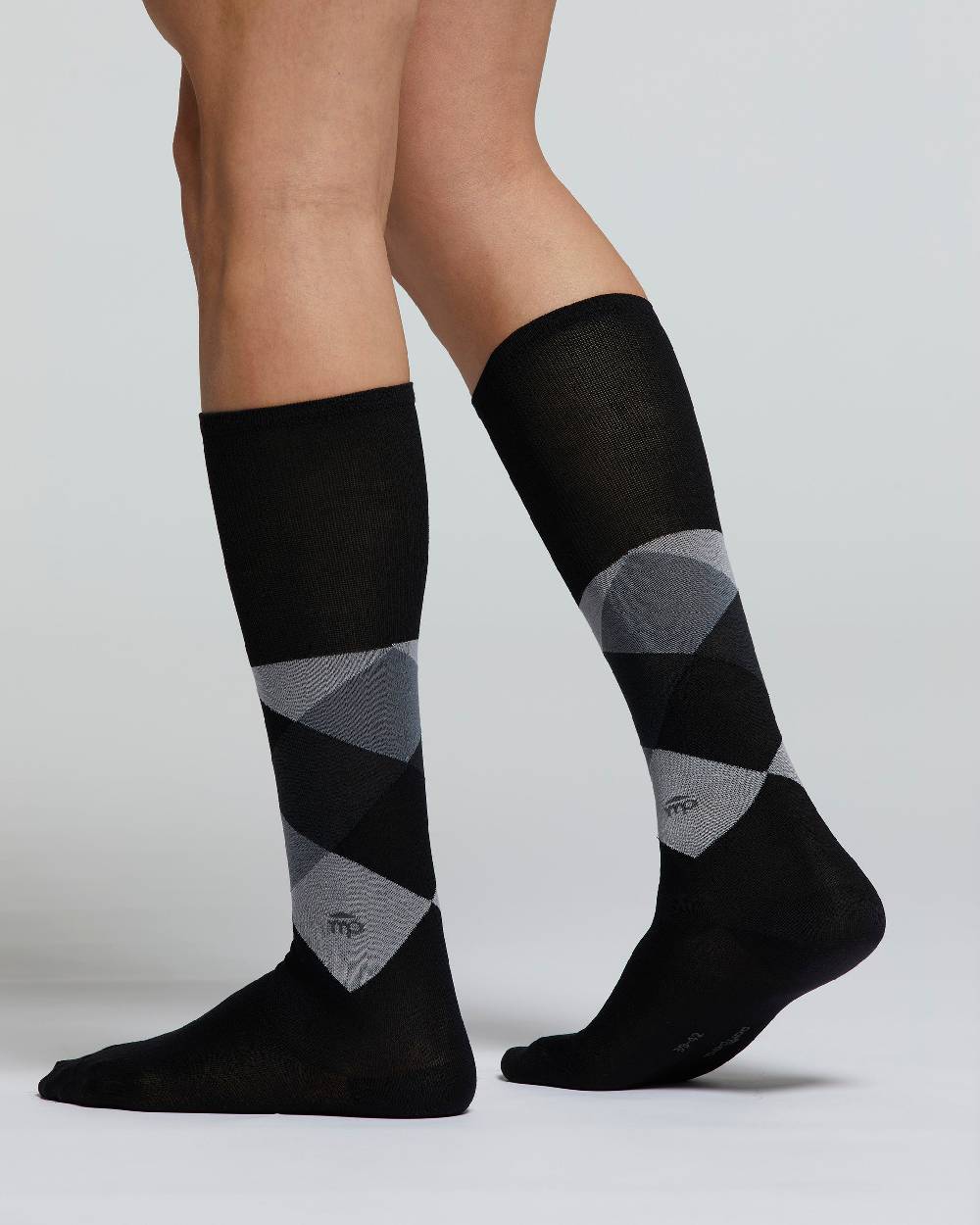 Pompea CALZA LUNGA COTONE OLIVO DECORAZIONE ARGYLE