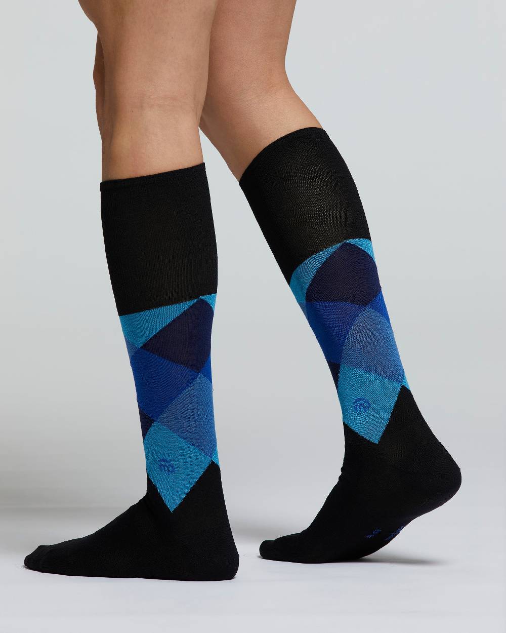 Pompea CALZA LUNGA COTONE OLIVO DECORAZIONE ARGYLE