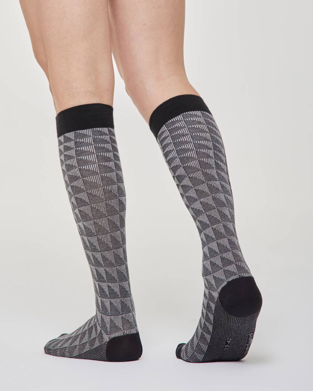 Pompea Calza Lunga Furio Cotone Motivo Geometrico