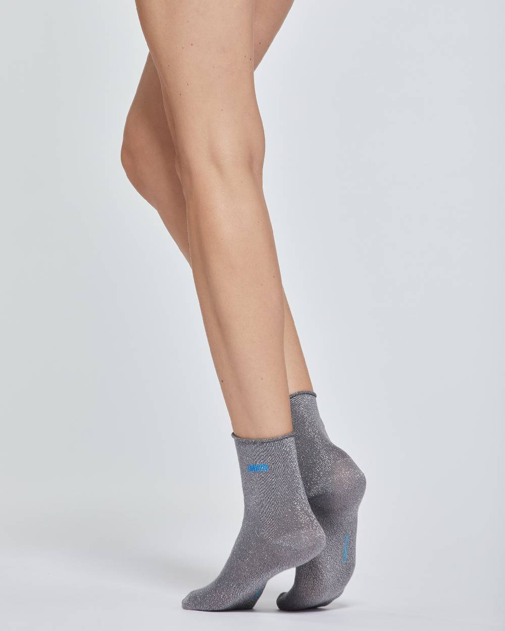 Pompea CALZINO AGNESE IN LAME' CON SCRITTA FLUO