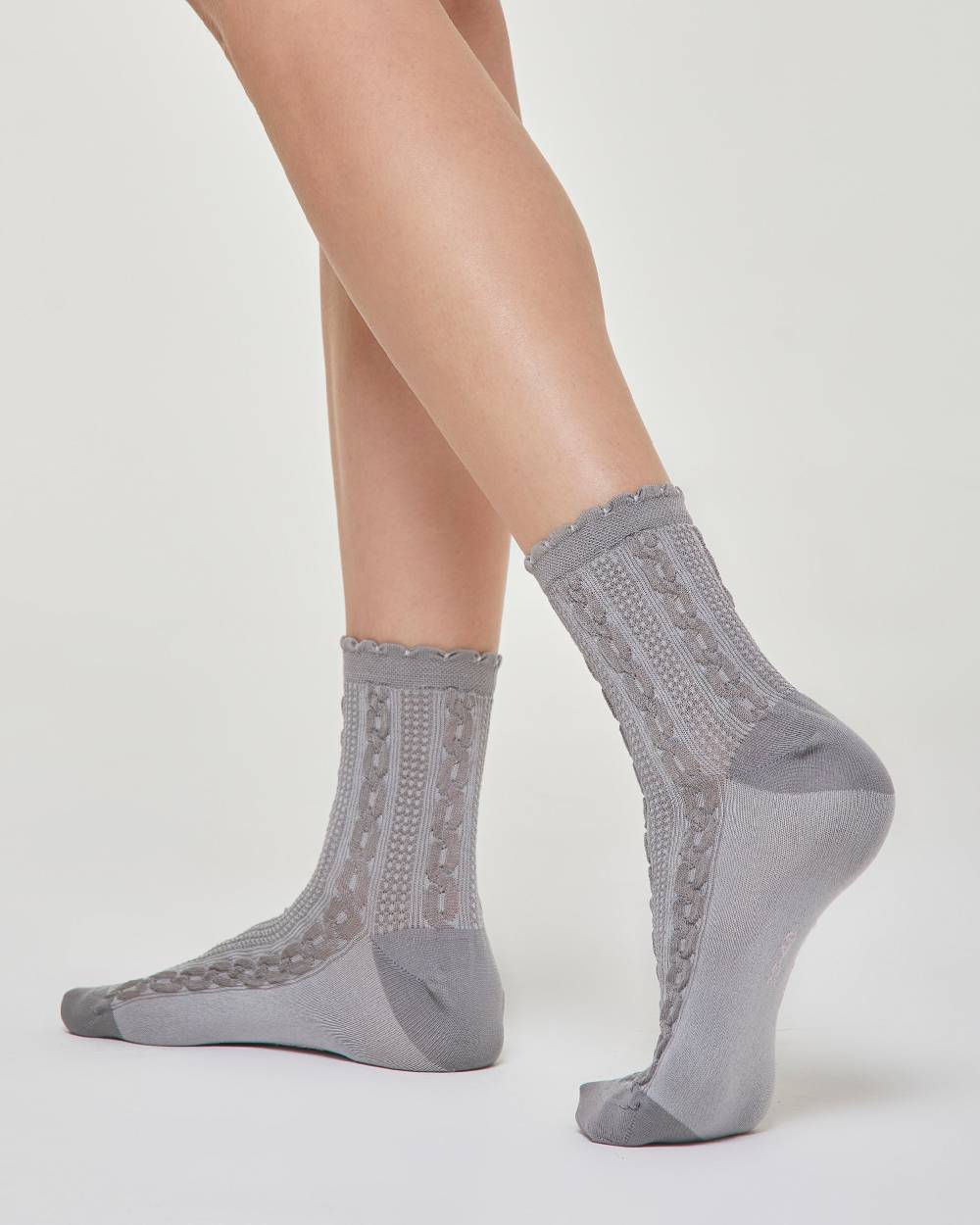 Pompea CALZINO COTONE ADELE CON DECORAZIONE TRECCE