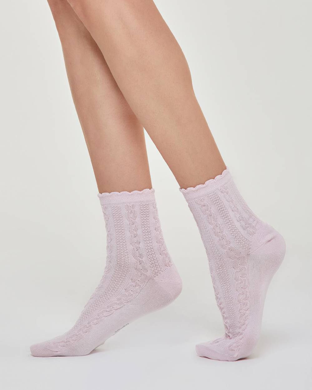 Pompea CALZINO COTONE ADELE CON DECORAZIONE TRECCE