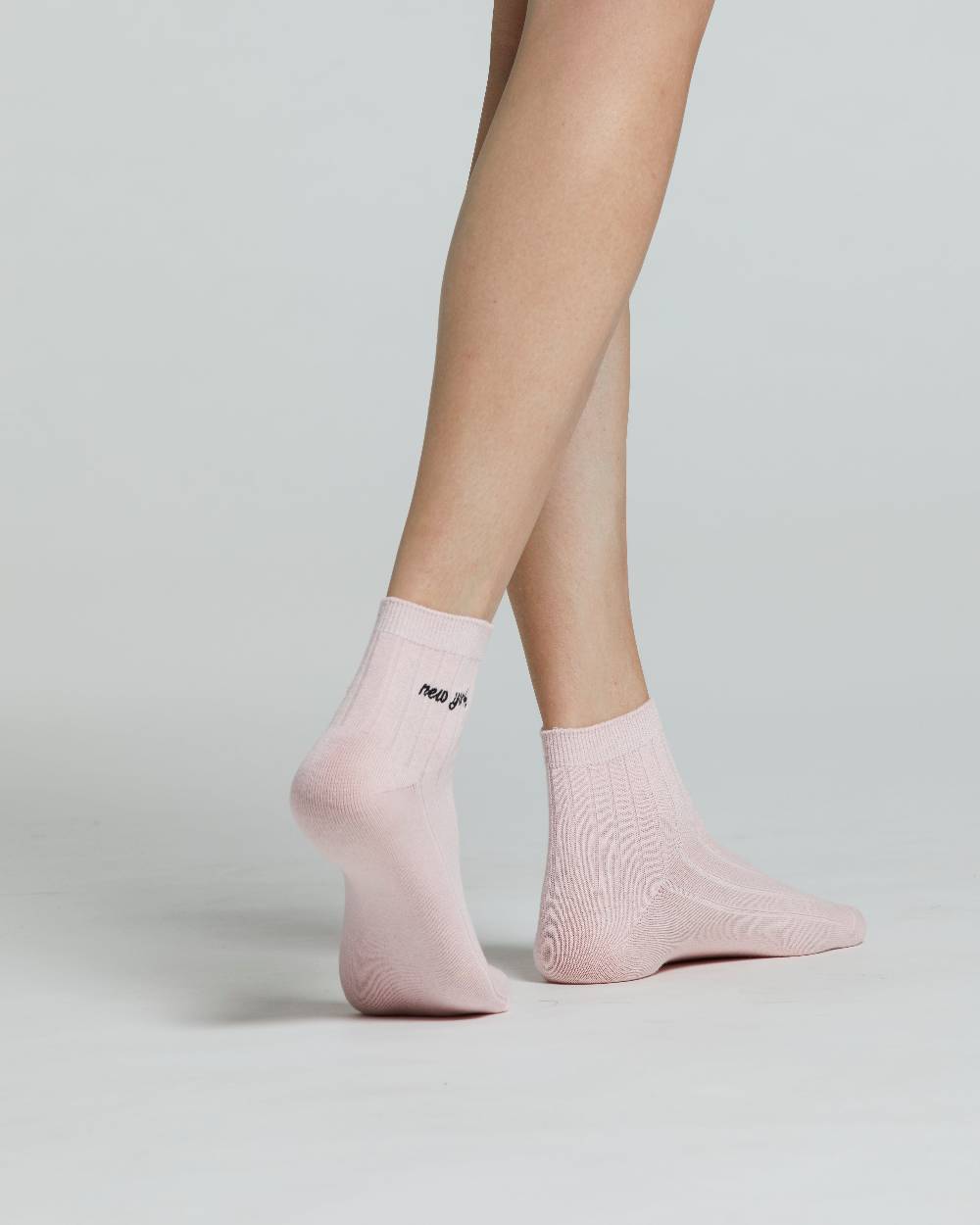 Pompea CALZINO COTONE AZALEA A COSTE CON RICAMO