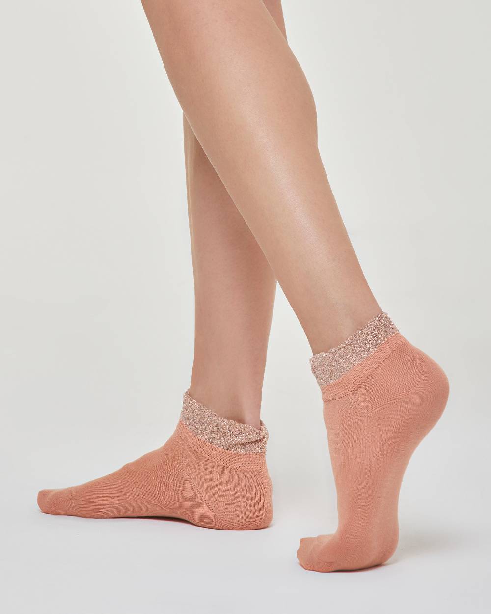 Pompea CALZINO COTONE BICE CON ROUCHE IN LAMÉ