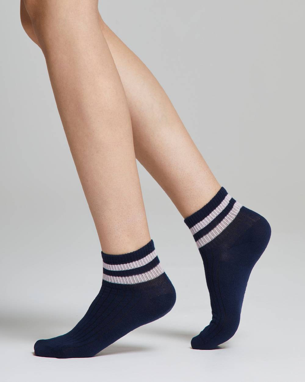 Pompea Calzino Marta cotone con righe a contrasto