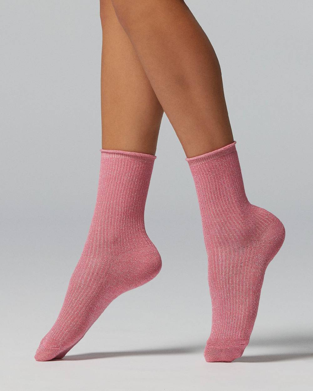 Pompea Calzino Persefone cotone a costina con lamè